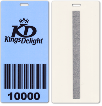 'Kings Delight Food Processing Card with aluminum stip on back