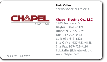 'Chapel Business Card