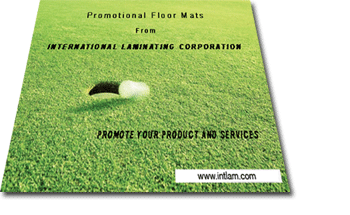 Promotional floor mat featuring high resolution graphics.