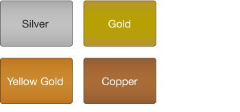 Metal color options for PVC cards.