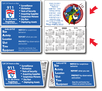 Front, back and folded views of 132d Fighter Wing Fold-Over Card.