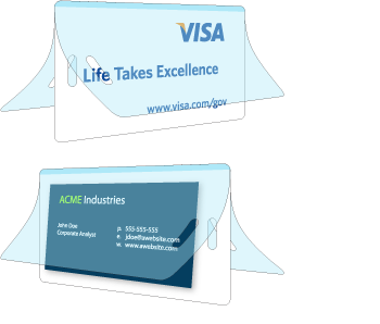 3 Part VISA Luggage Tag with plastic tag for Do It Yourself lamination with ID and business cards.