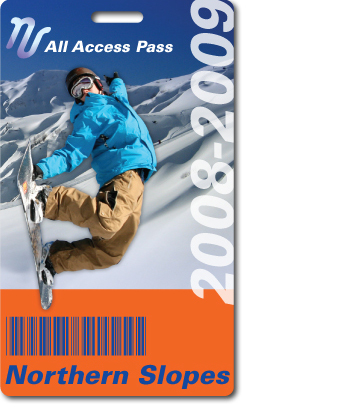 Northern Slope Ski Pass with barcode