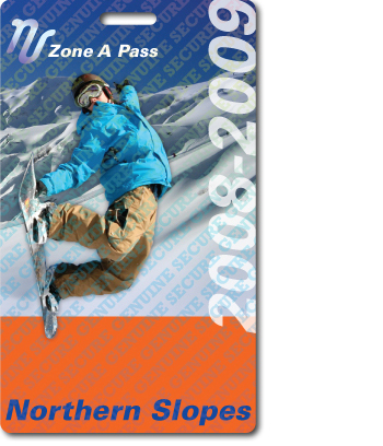 Northern Slope Ski Pass with holographic film