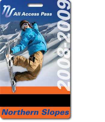Northern Slope Ski Pass with barcode mask