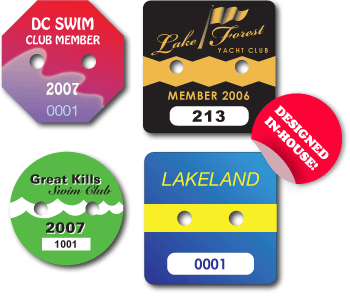 Different shape Swim Tags designed by ILC