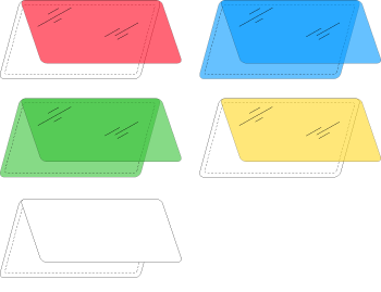 Four translucent Color Pouches - Red, Blue, Green, Yellow. One opaque White Pouch.