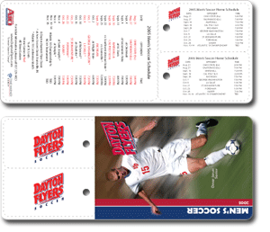 Dayton Flyers loyalty card with schedules on backs.